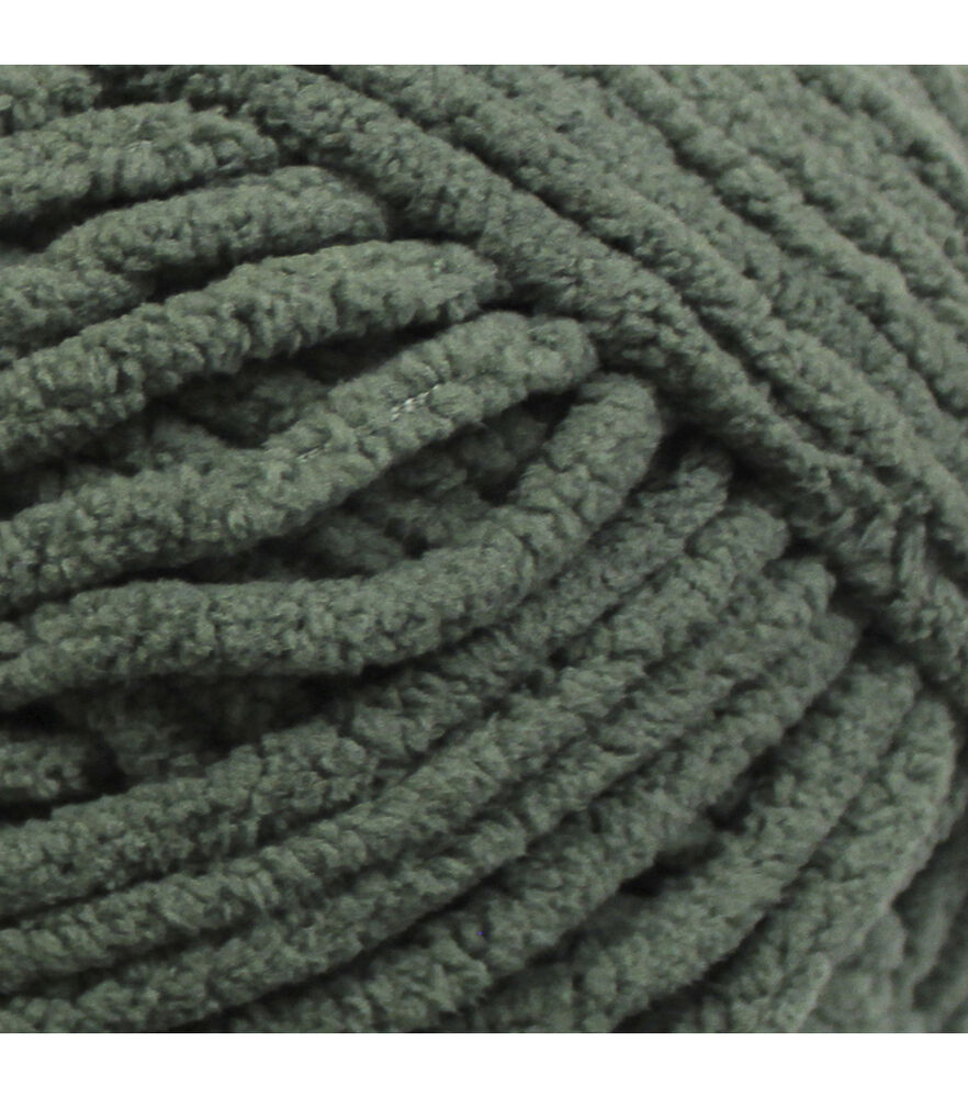 Bernat Big Ball Blanket 220yds Super Bulky Polyester Yarn, Smokey Green, swatch, image 17