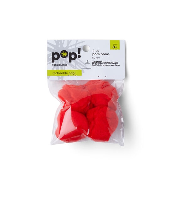 2 Red Pom Poms 4pk by POP!