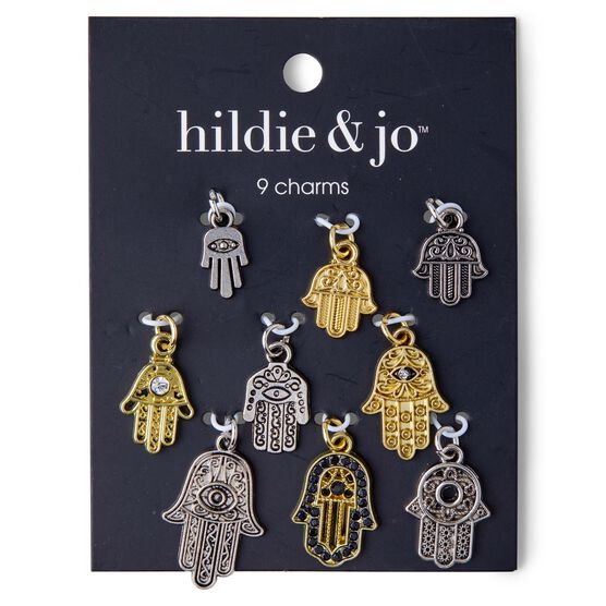 9ct Silver & Gold Hamsa Charms by hildie & jo