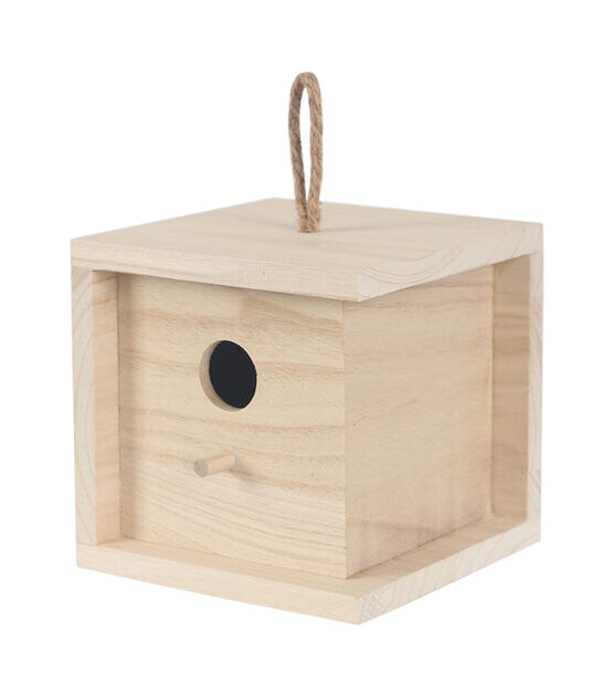 6" Wood Square Birdhouse by Park Lane, , hi-res, image 2