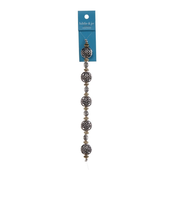 7" Anti Rhodium Round Filigree Strung Beads by hildie & jo