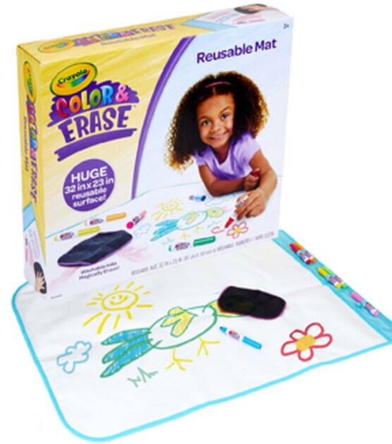 Crayola 32" x 23" Young Kids Color N Erase Reusable Mat Kit 8ct