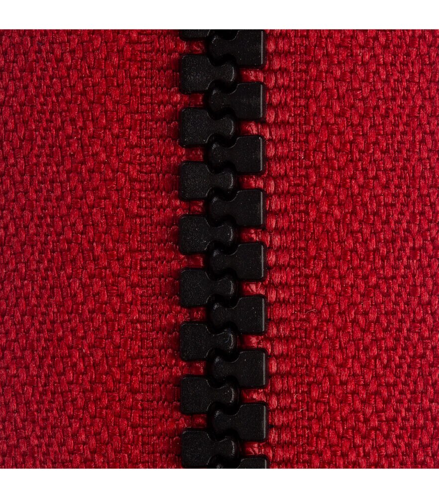 Coats & Clark Team Spirit Molded Separating Zipper 26", Red & Black, swatch, image 1