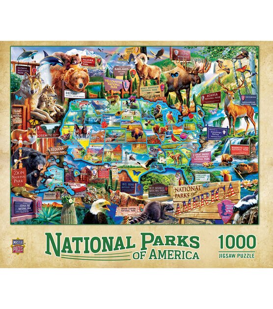 MasterPieces 19" x 27" National Parks of America Jigsaw Puzzle 1000pc