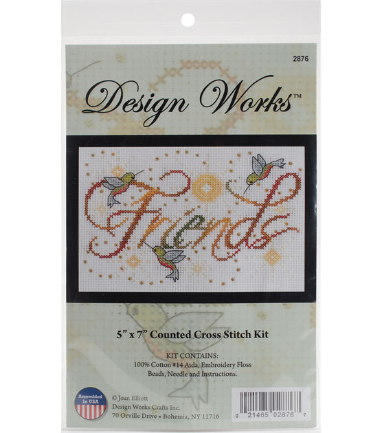 Design Works 7" x 5" Friends Counted Cross Stitch Kit