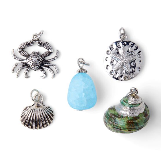 5ct Zinc Alloy & Shell Ocean Animal Charms by hildie & jo, , hi-res, image 2