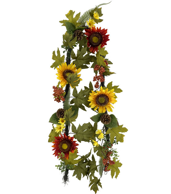 72" Fall Yellow Sunflower & Daisy Garland by Bloom Room