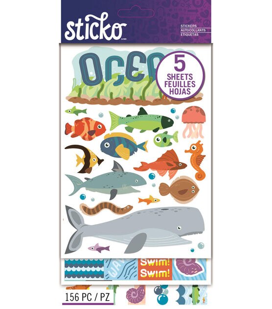 Sticko 156 Pack Flip Stickers Ocean Animals