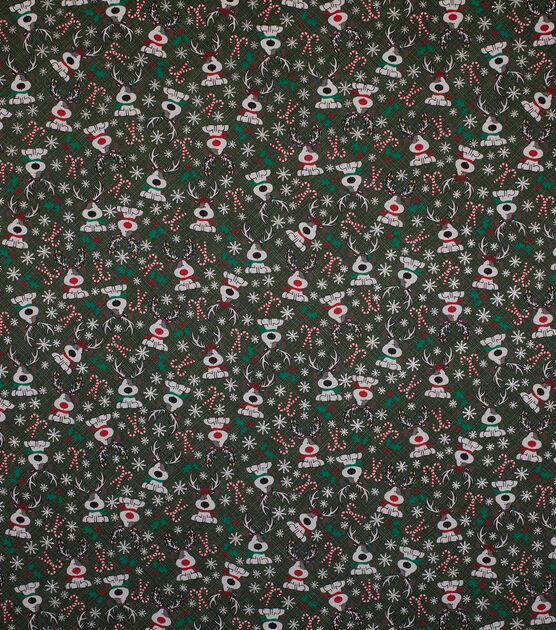 Snowflakes & Deer Christmas Glitter Cotton Fabric, , hi-res, image 5