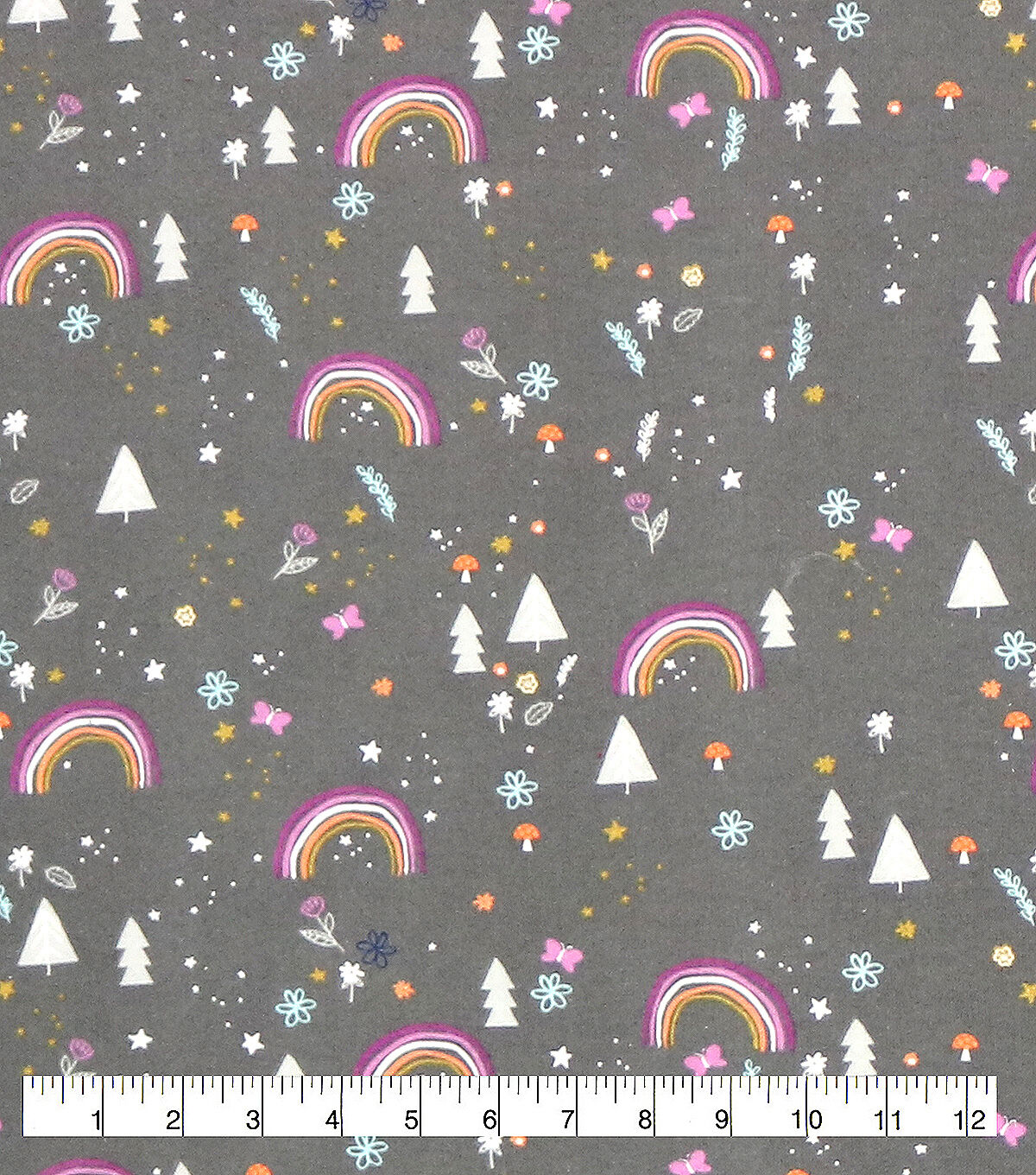 BY THE 1/2 YARD Rainbow Stripe Shark Super Snuggle 100% cotton Flannel Fabric