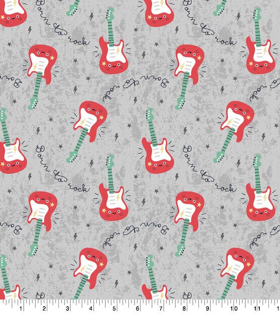 Baby Rock Guitars Nursery Flannel Fabric