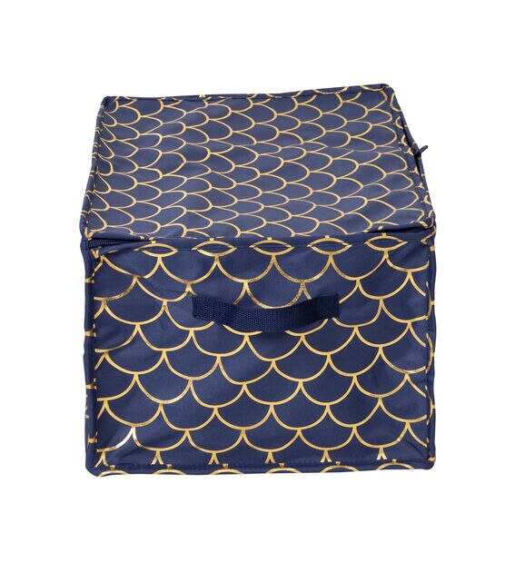 Honey Can Do 18.5" Gold Scallop on Navy Stemware Storage Boxes 2pk, , hi-res, image 11