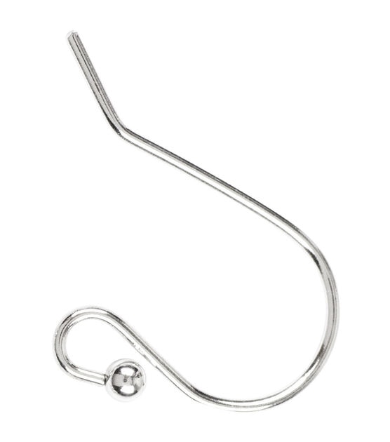 21mm Silver Stainless Steel Fish Hook Ear Wires 10pk by hildie & jo, , hi-res, image 2