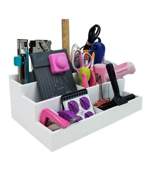 Organizing Essentials 14.5 White Wood Ribbon Ladder - Craft Room Storage - Storage & Organization