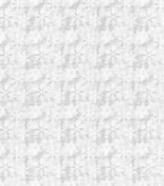 White Textured Snowflakes Christmas Cotton Fabric