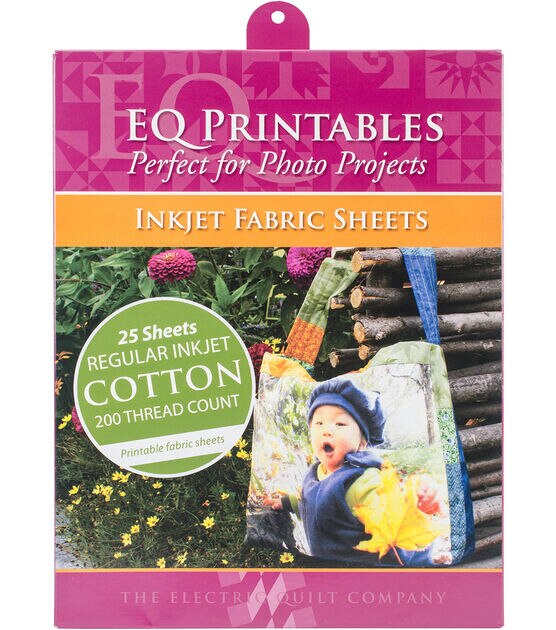 EQ 8.5 x 11 Inkjet Printable Cotton Basic Fabric Sheets 25pk