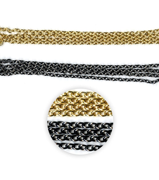 27" Gold & Black Nickel Oval Cable Metal Chains 2ct by hildie & jo