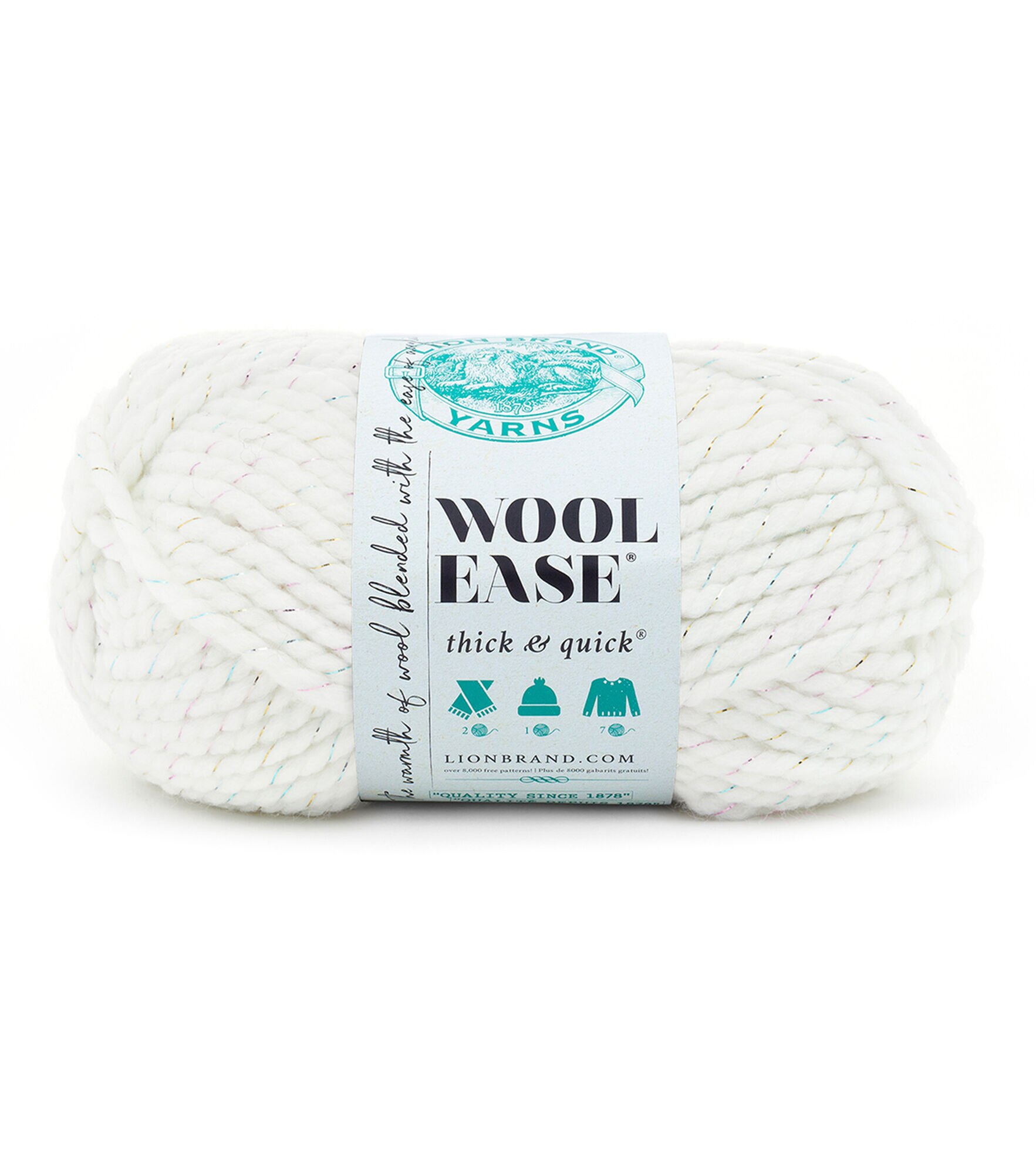 Lion Brand Yarn lion brand yarn wool-ease thick & quick yarn, soft and bulky  yarn for knitting, crocheting, and crafting, 3 pack, blossom