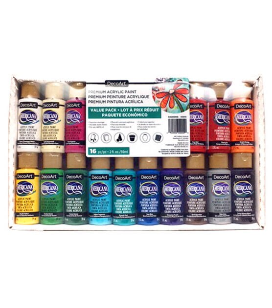 2oz Primary Colors Acrylic Paint Value Pack 12ct by Top Notch