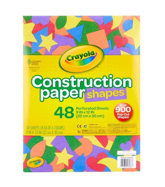 Crayola 48 Sheet 9" x 12" Construction Paper Shapes