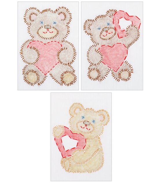 Jack Dempsey 6" x 8" Fuzzy Bears Stamped Embroidery Kit 3ct