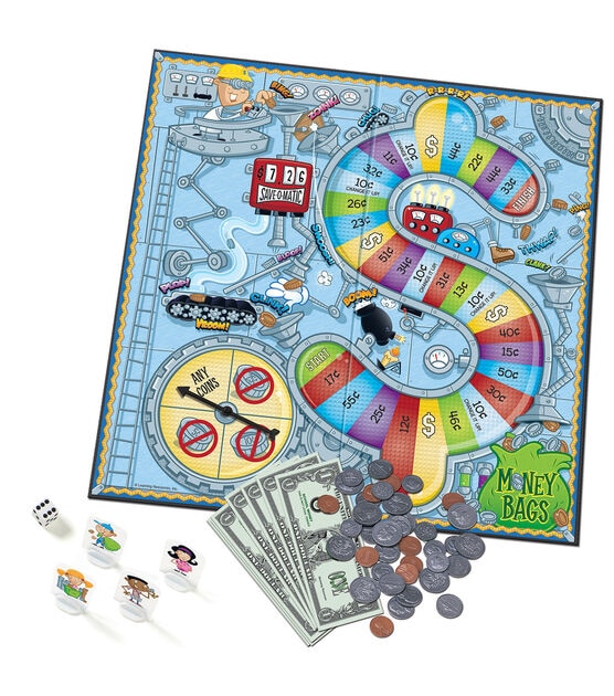 Learning Resources 12" x 17" Money Bags Coin Value Game 116ct, , hi-res, image 2