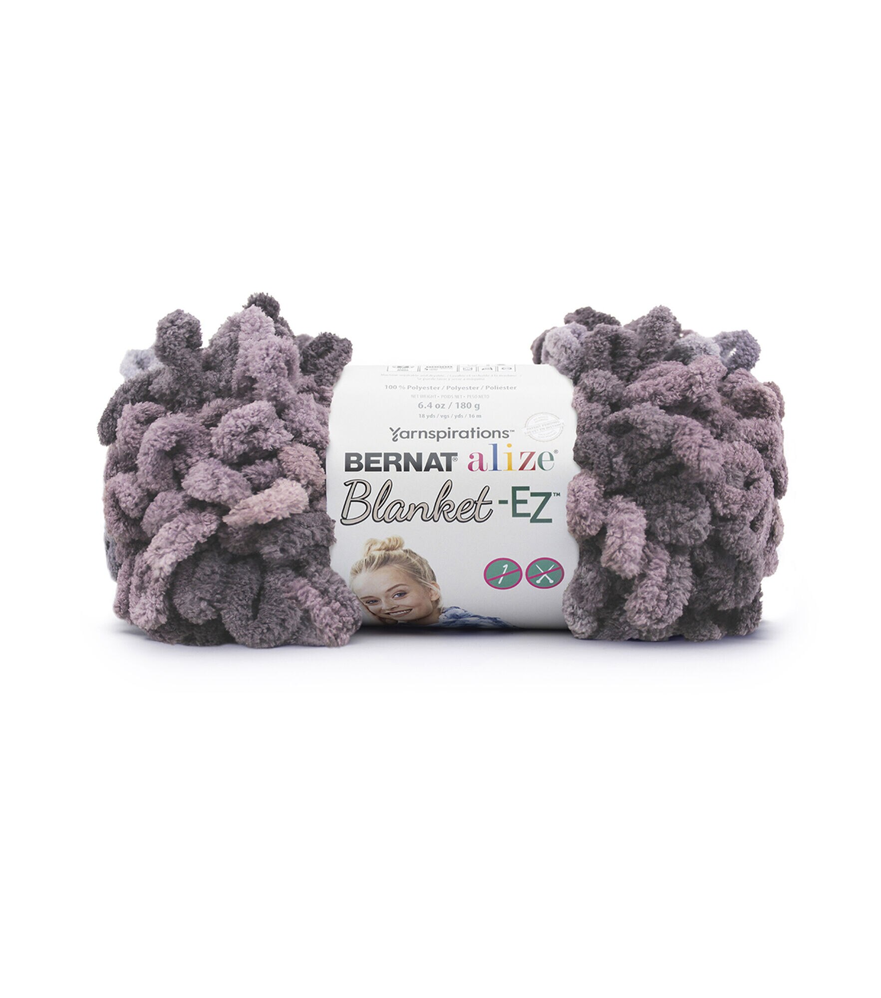 Bernat Alize EZ Loop Blanket 18yds Jumbo Polyester Yarn, Dusty Rose, hi-res
