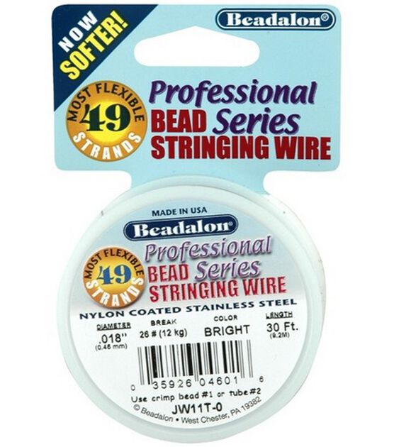 Westrim Professional Series .018" 49 Strand Stringing Wire 30ft Silver