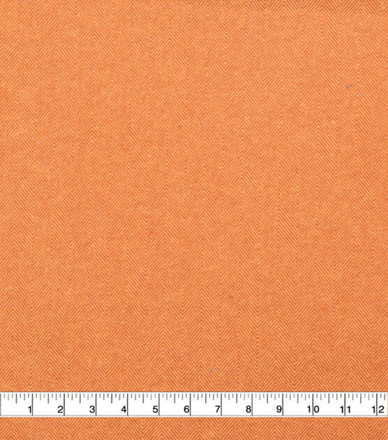 Orange Large Herringbone Brushed Cotton Fabric, , hi-res, image 2