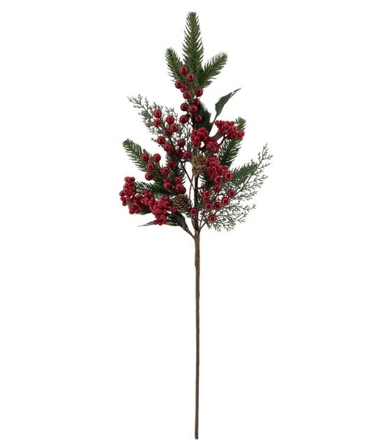 28 Christmas White Berry Stem by Bloom Room