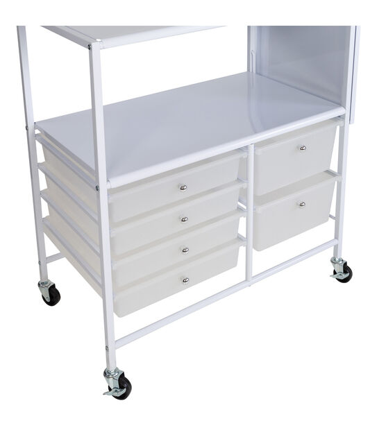 31" Rolling Storage Cart With 6 Drawers & Extended Table by Top Notch, , hi-res, image 11