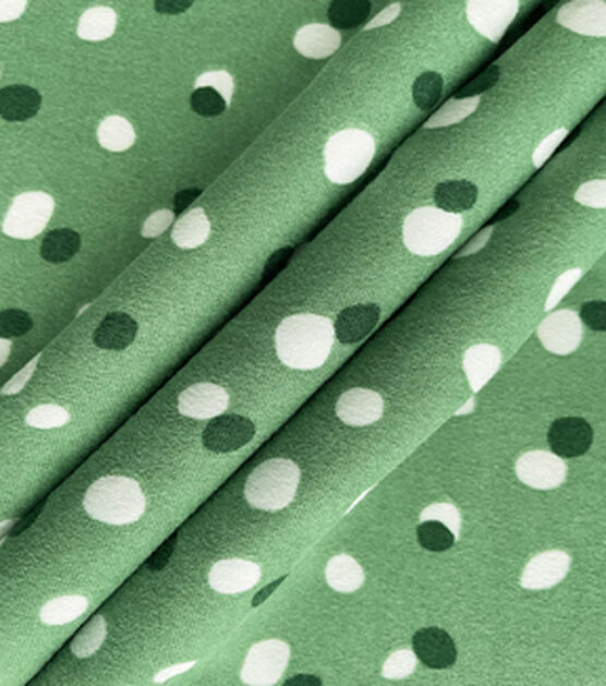 Green & White Abstract Dot Jersey Knit Fabric, , hi-res, image 3