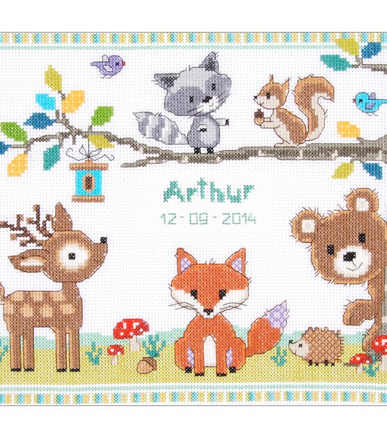 Vervaco 11" x 10" Forest Animals Counted Cross Stitch Kit, , hi-res, image 2