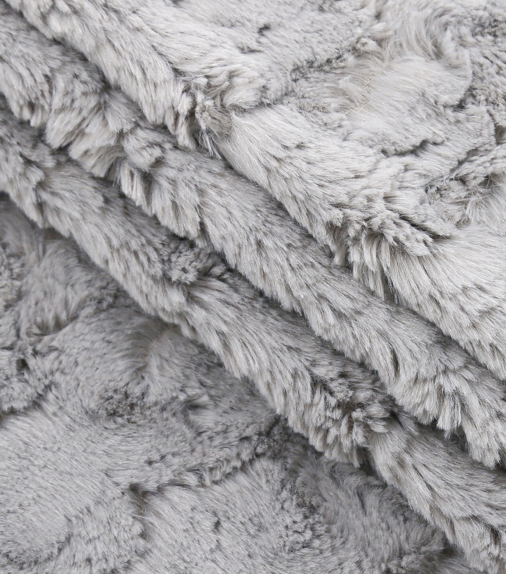 Faux Fur Large Swirl Design Fabric, Grey Lt, hi-res