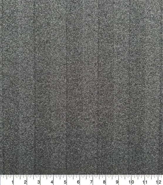 Black Herringbone Polyester Wool Like Blend Sportswear Fabric, , hi-res, image 4