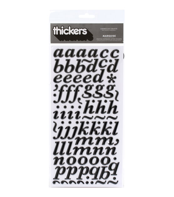 American Crafts Thickers Chipboard Stickers Marquise Alpha, , hi-res, image 1