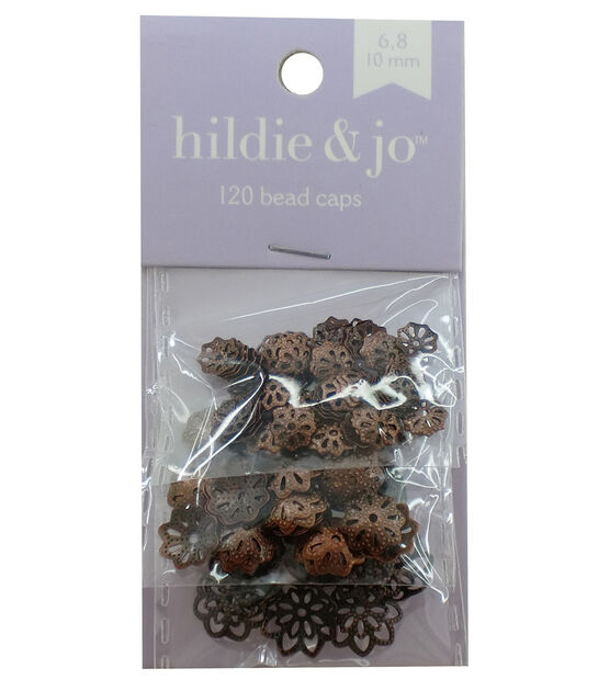 120ct Oxidized Copper Filigree Metal Bead Caps by hildie & jo
