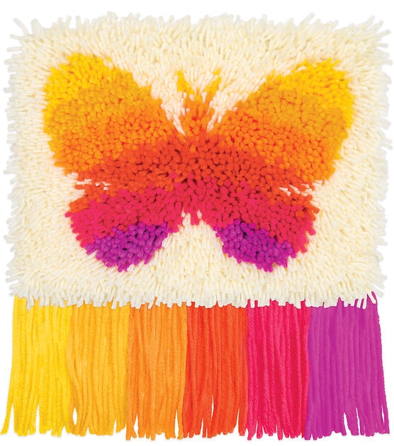 Dimensions Butterfly Fringe Latch Hook Kit 12" x 9", , hi-res, image 4