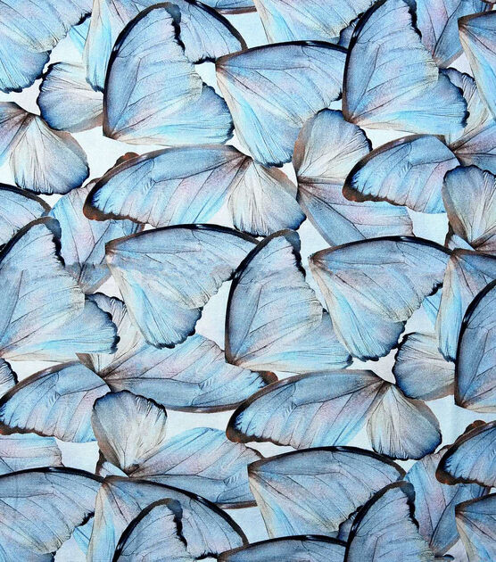 Glass Wings Blue Cotton Canvas Fabric