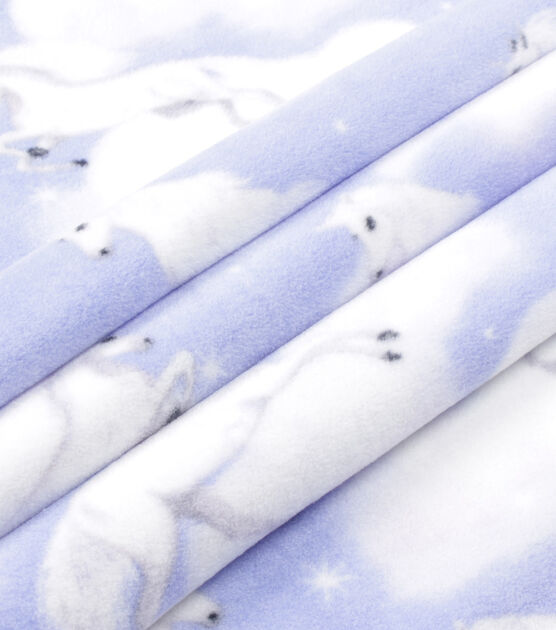 Magical Unicorns on Purple Anti Pill Fleece Fabric, , hi-res, image 2