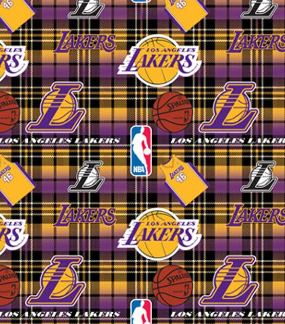 LA Lakers Fleece Fabric PLaid