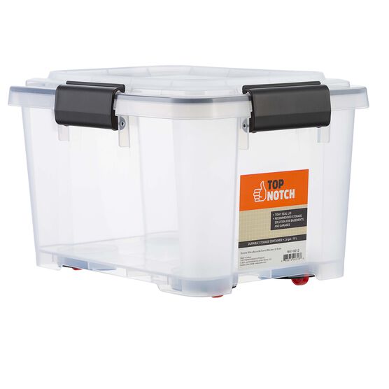 10 Liter Clear Plastic Durable Storage Box With Lid by Top Notch