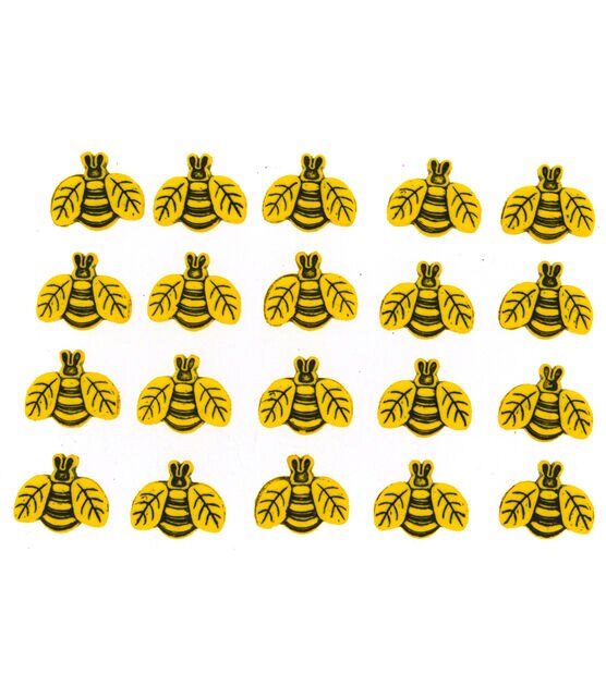 Dress It Up 20pk Plastic Nature Tiny Bees Novelty Buttons