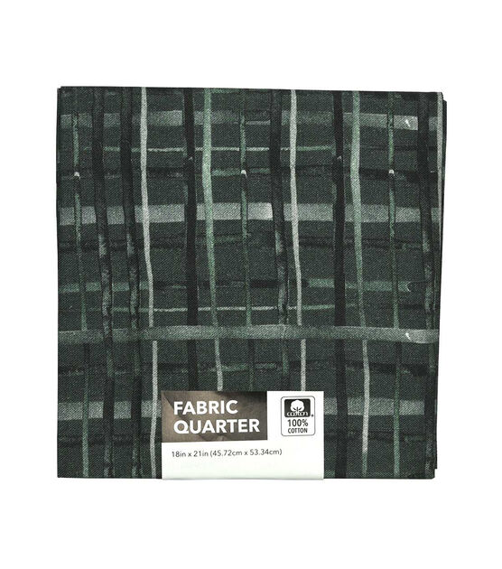 18" x 21" Black Plaid Cotton Fabric Quarter 1pc by Keepsake Calico