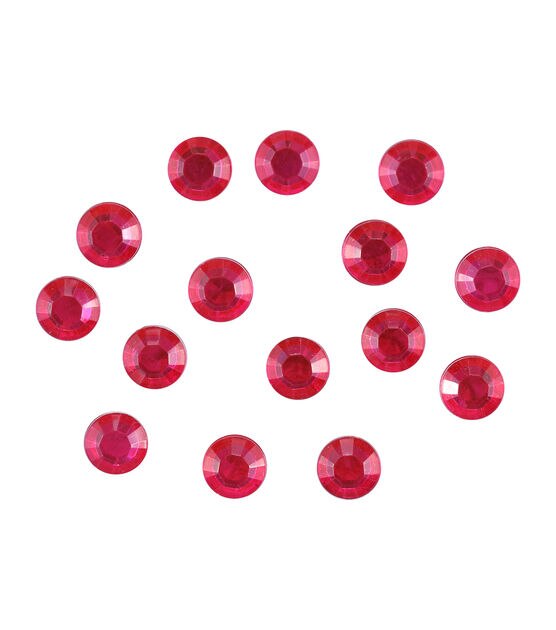 10mm Pink Round Plastic Rhinestones 20pk by hildie & jo, , hi-res, image 2