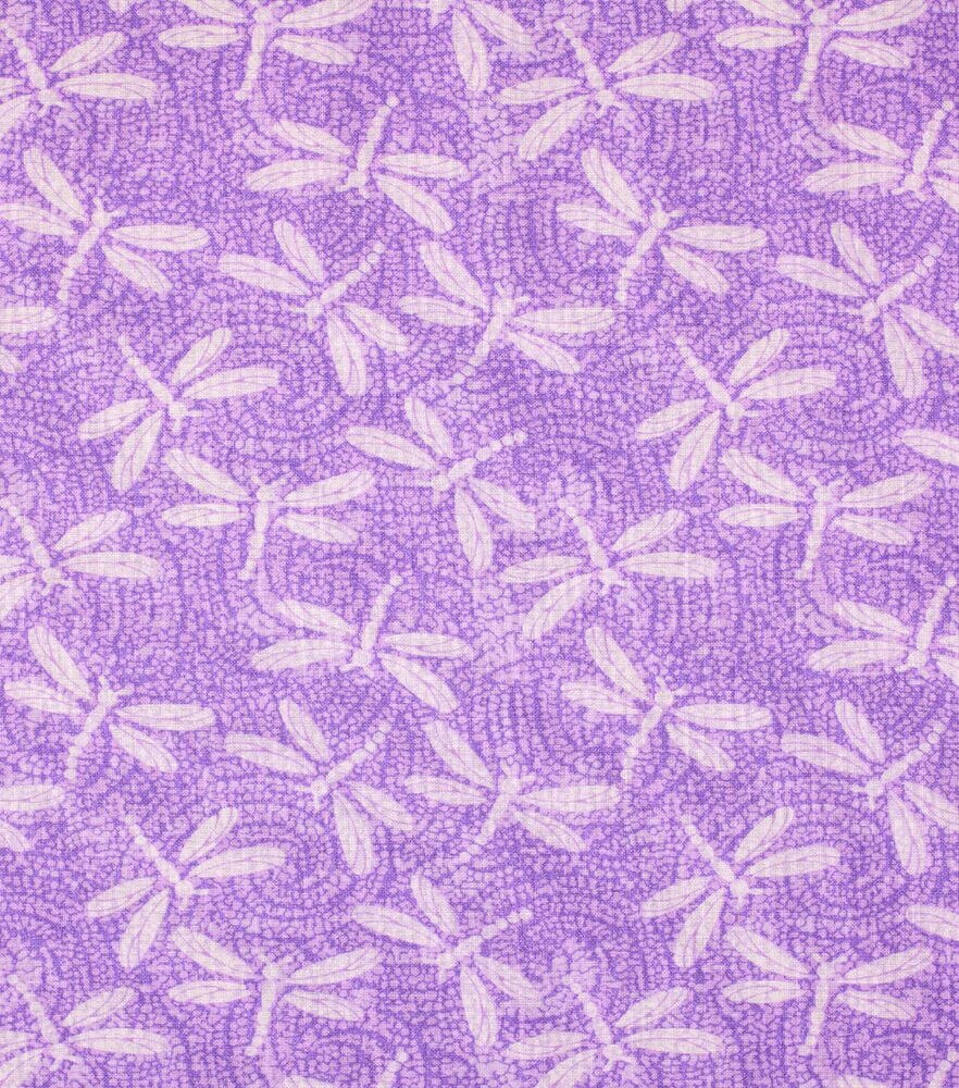 Dragonflies Quilt Cotton Fabric by Keepsake Calico, Lavender, swatch