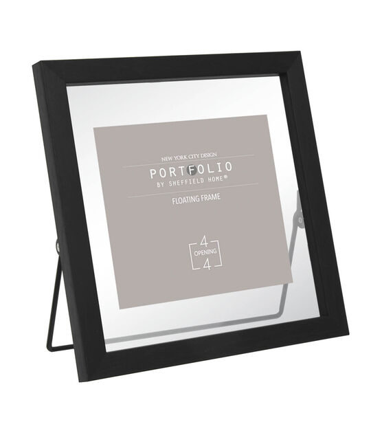 Sheffield Home 4" x 4" Black Portfolio Floating Easel Picture Frame