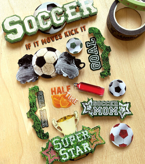 Paper House 3 D Sticker Soccer, , hi-res, image 2