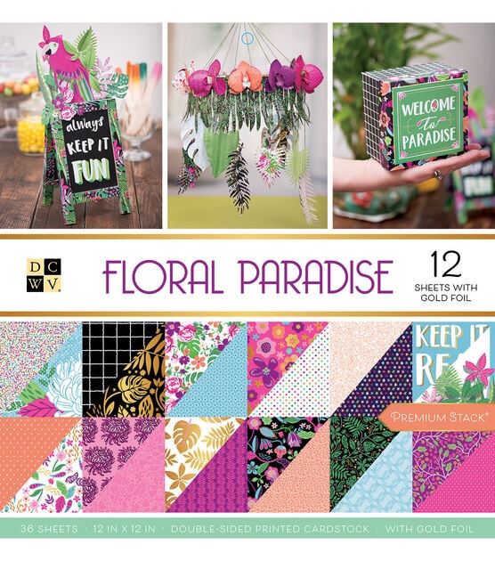 DCWV Premium Stack Double-sided Printed Cardstock - Floral Paradise