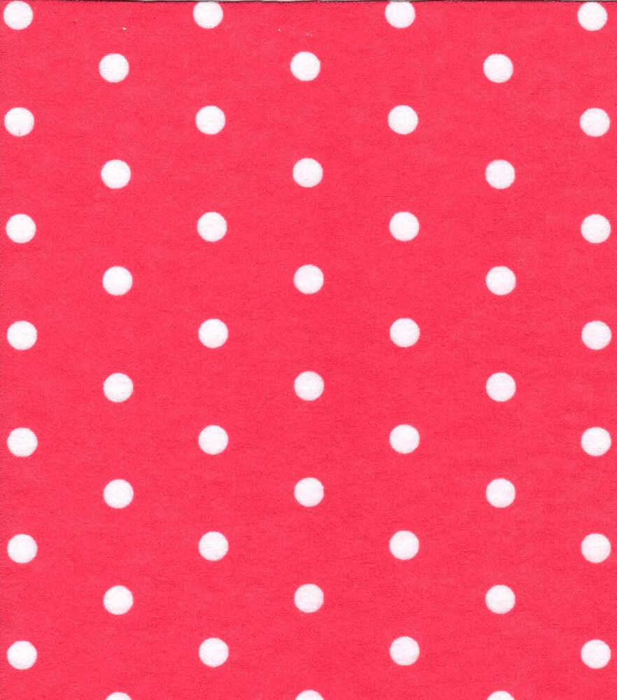 Dots Super Snuggle Flannel Fabric, Coral, swatch